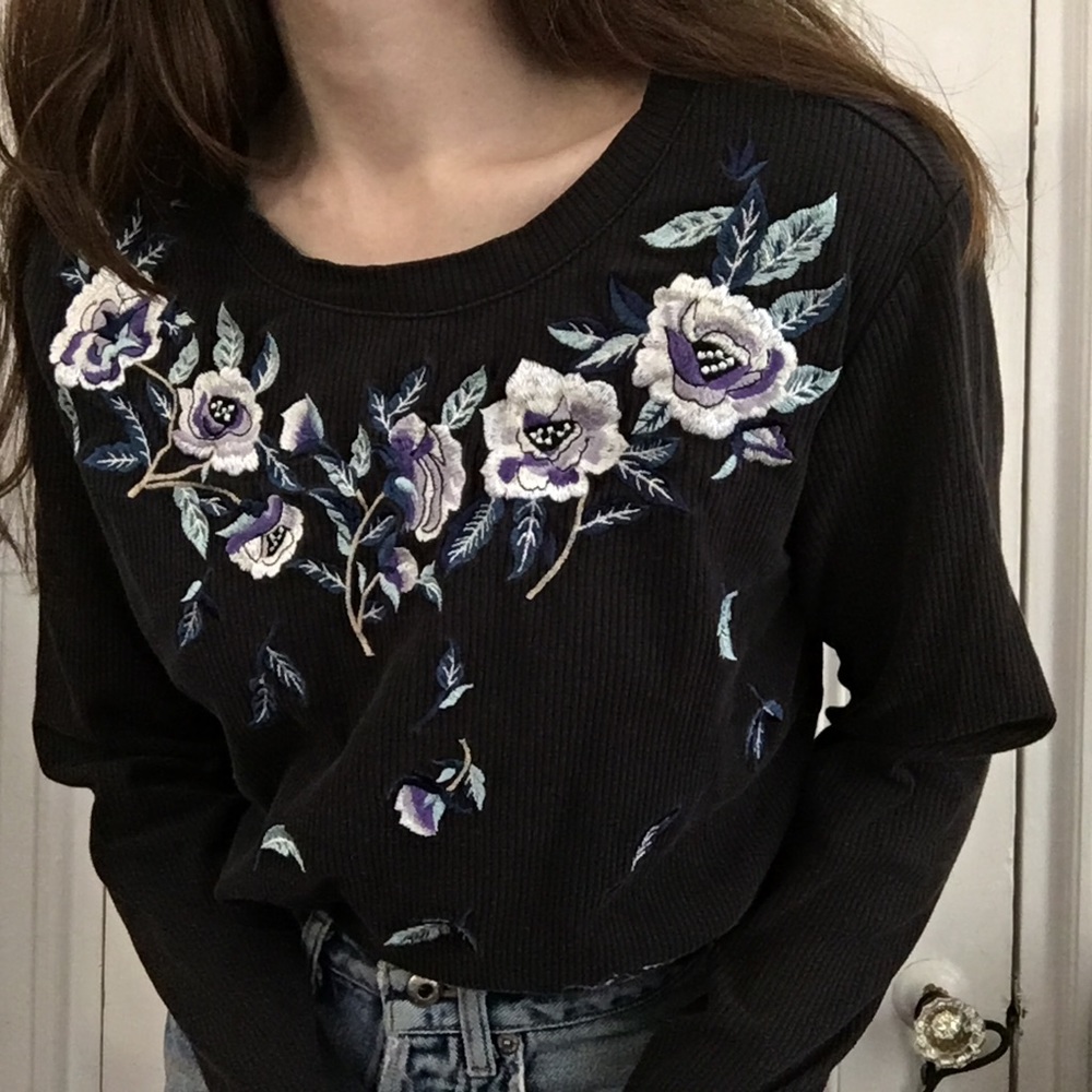 Vintage Embroidered Ribbed Shirt